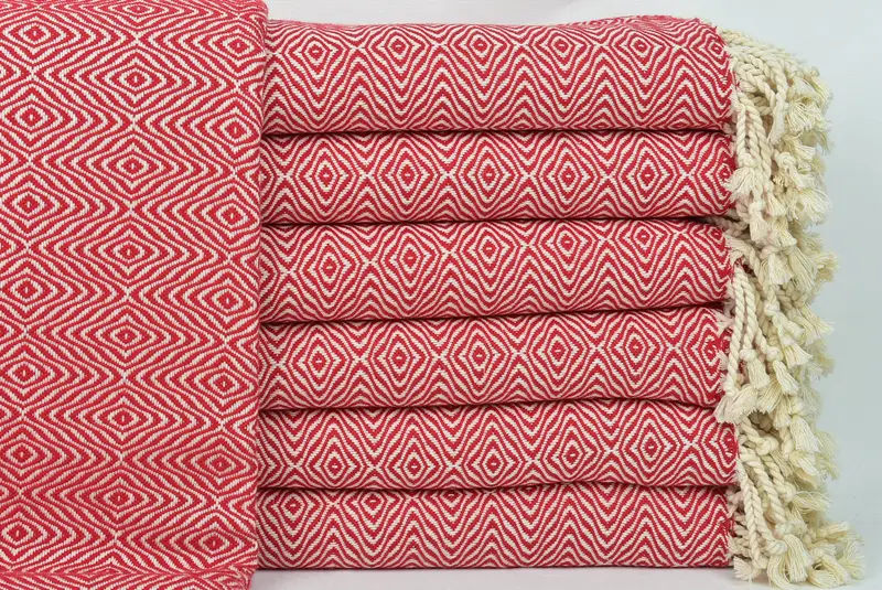 Guest Towel, 70x40 Cotton Zigzag Diamond Towel, Best Wedding Gift, Turkish towel, Beach Towel Gift, Peshtemal, Best Friend Gift, Organic Beach Towel - 1