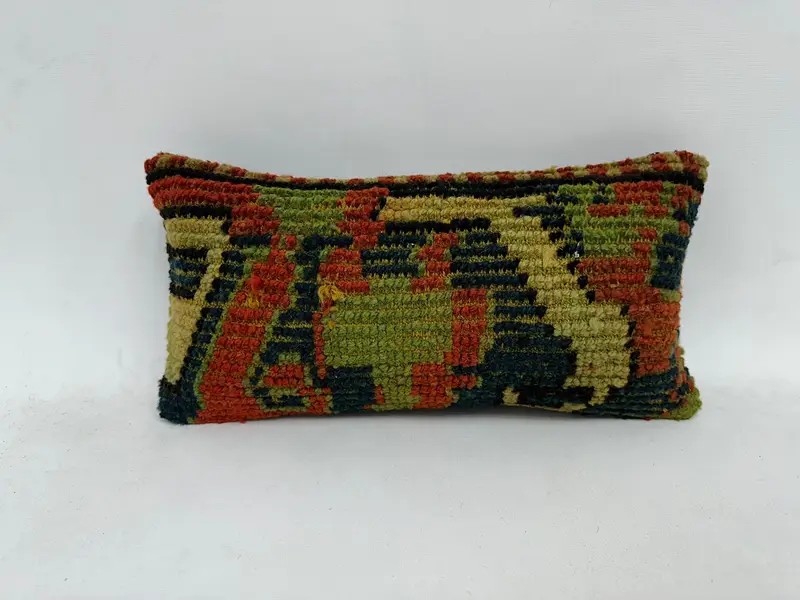 8x16 Red Pillow Cover, Vintage Kilim Throw Pillow, Cushion Case, Meditation Cushion Case, Kilim Cushion Sham, Pillow for Couch - 1