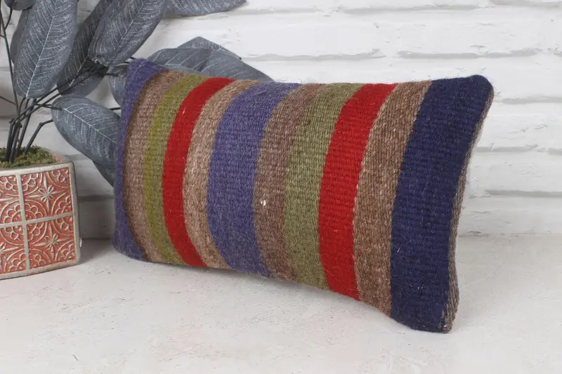 Interior Designer Pillow, Christmas Pillow Case, Vintage Pillow, Handmade Cushion, 8x16 Red Cushion, Vintage Kilim Pillow, Pillow - 3