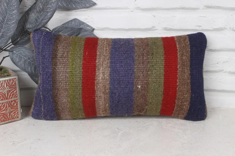 Interior Designer Pillow, Christmas Pillow Case, Vintage Pillow, Handmade Cushion, 8x16 Red Cushion, Vintage Kilim Pillow, Pillow - 1