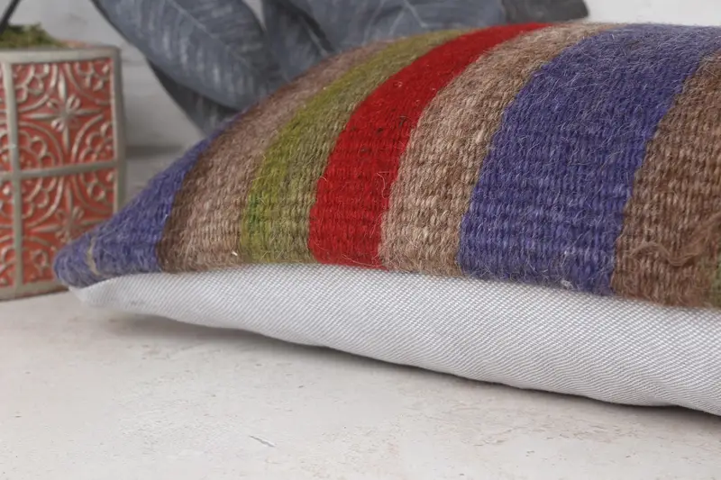 Interior Designer Pillow, Christmas Pillow Case, Vintage Pillow, Handmade Cushion, 8x16 Red Cushion, Vintage Kilim Pillow, Pillow - 7