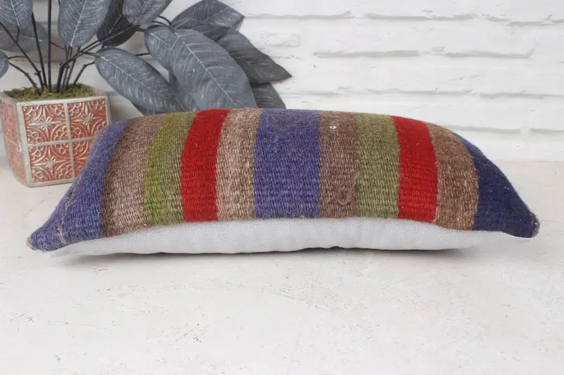 Interior Designer Pillow, Christmas Pillow Case, Vintage Pillow, Handmade Cushion, 8x16 Red Cushion, Vintage Kilim Pillow, Pillow - 5