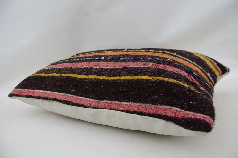 Kilim Pillow, Pillow Case, 16x24 Brown Cushion Cover, Accent Pillow Cover, Home Decor Pillow, Custom Pillow Sham, Kilim Cushion Sham - 6