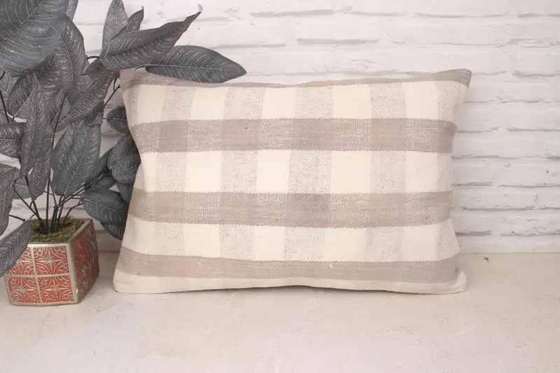 Armchair Pillow, 16x24 White Pillow Cover, Pillow for Sofa, Pillow Case, Nautical Throw Pillow Sham, Kilim Pillow, Boho Pillow - 1