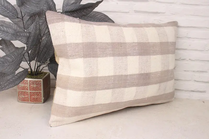 Armchair Pillow, 16x24 White Pillow Cover, Pillow for Sofa, Pillow Case, Nautical Throw Pillow Sham, Kilim Pillow, Boho Pillow - 3