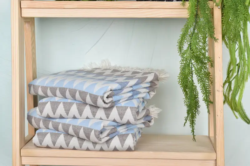 Quick-dry peshtemal, 70x40 Cotton Zigzag Design Towel, Sand-free towel, Gym Towel, Beach Theme Wedding Gift, Sand-resistant towel, Grandma Gift - 7