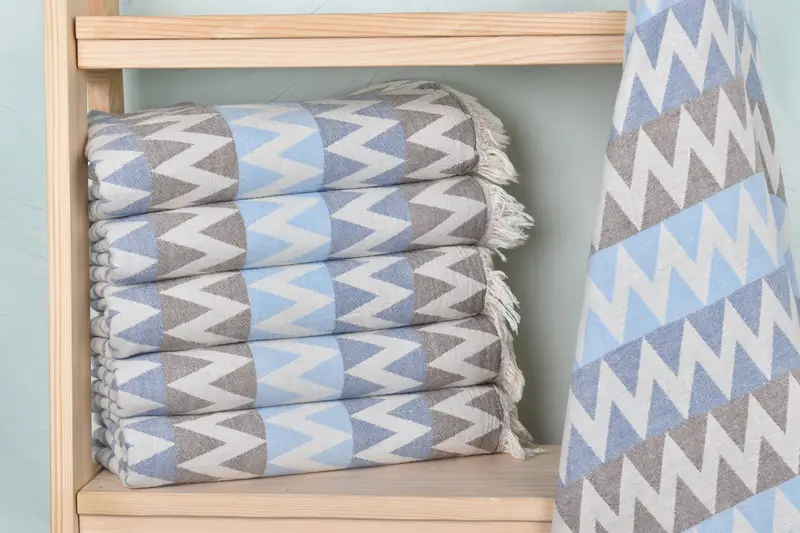 Quick-dry peshtemal, 70x40 Cotton Zigzag Design Towel, Sand-free towel, Gym Towel, Beach Theme Wedding Gift, Sand-resistant towel, Grandma Gift - 2