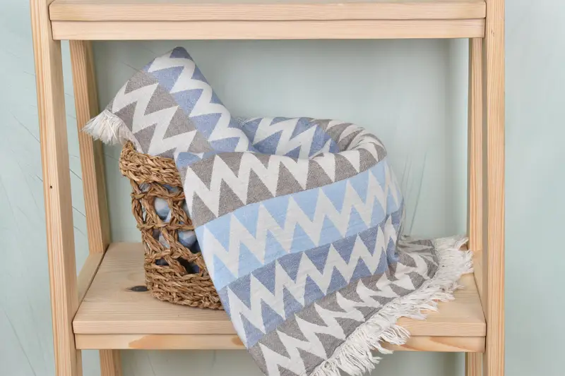Quick-dry peshtemal, 70x40 Cotton Zigzag Design Towel, Sand-free towel, Gym Towel, Beach Theme Wedding Gift, Sand-resistant towel, Grandma Gift - 4