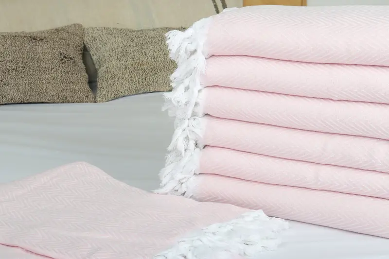 96x80 Cotton Chevron Towel, Bachelorette Party Favors, Monogram Blanket, Wedding Favors, Organic Throw, Embroidery Bedspread, Aesthetic Blanket - 3