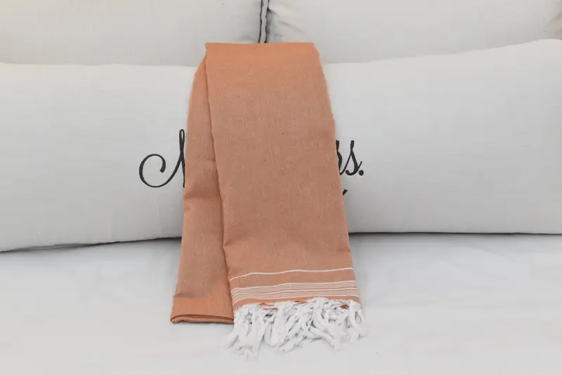 Bridesmaid Gifts, Couch Blanket, Bachelorette Gifts, Customized Turkish Blanket, Turkish Bedcover, Bedspread, 92x56 Cotton Striped Towel - 4