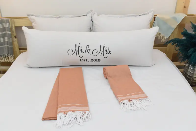 Bridesmaid Gifts, Couch Blanket, Bachelorette Gifts, Customized Turkish Blanket, Turkish Bedcover, Bedspread, 92x56 Cotton Striped Towel - 3