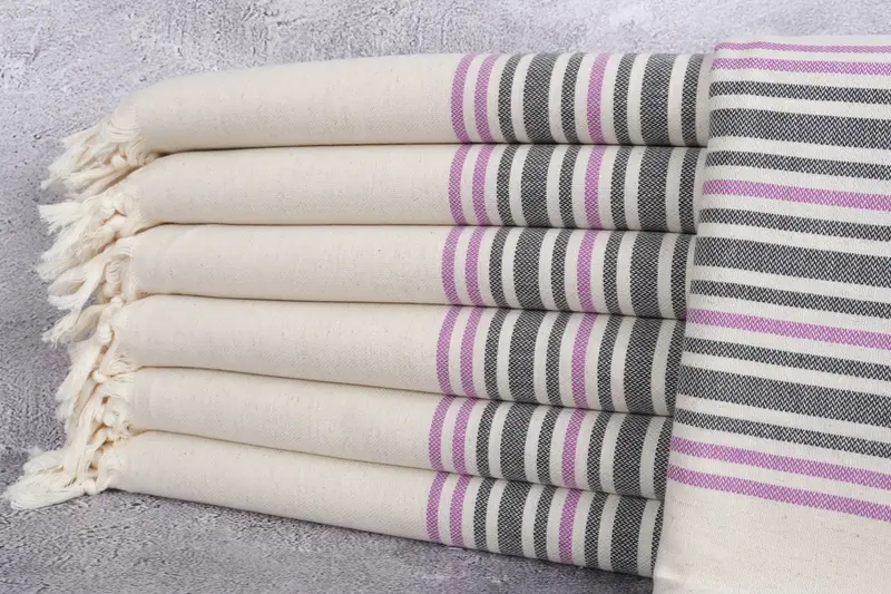 70x40 Linen Striped Towel, Spa Towel, Peshtemal Towel, Custom Bath Towel, Beach Towel Gift, Memorial Gift, Wedding Towel, Bachelorette Party Favors - 1
