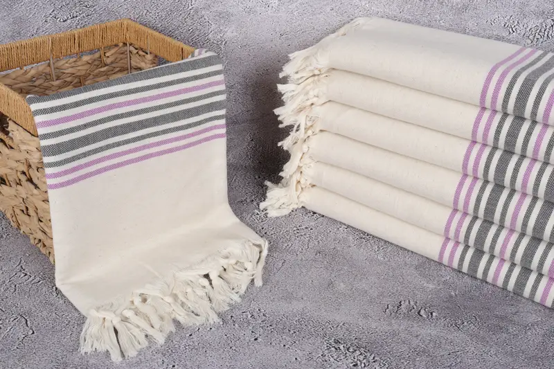 70x40 Linen Striped Towel, Spa Towel, Peshtemal Towel, Custom Bath Towel, Beach Towel Gift, Memorial Gift, Wedding Towel, Bachelorette Party Favors - 3