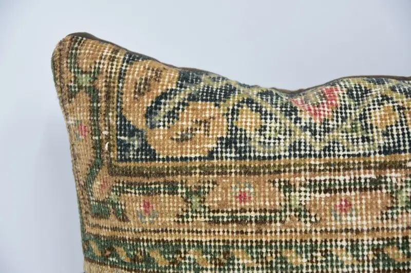 Kilim Pillow Cover, Boho Pillow, Bench Pillow Sham, 16x16 Green Pillow Case, Hippie Throw Pillow Cover, Cushion Cover, Handmade Kilim Cushion - 2
