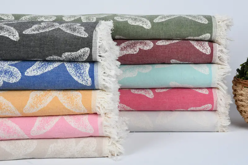Boho Throw Blankets, Wedding Gift Customized Blanket, Throw Blanket, Throw Blankets, 96x80 Cotton Butterfly Pattern Towel, Bridesmaid Gifts - 1