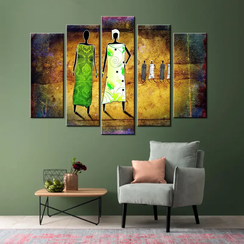 Africa Painting, Print on Canvas, Africa Wall Decor, African Art Canvas, Africa America Art, Afrocentric Canvas Wall Art, Tribal Wall Art - 5