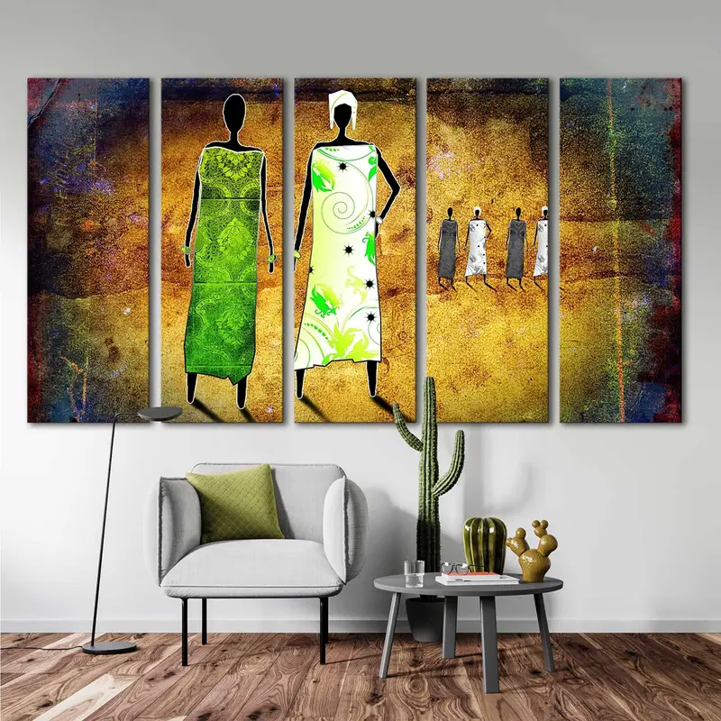 Africa Painting, Print on Canvas, Africa Wall Decor, African Art Canvas, Africa America Art, Afrocentric Canvas Wall Art, Tribal Wall Art - 2