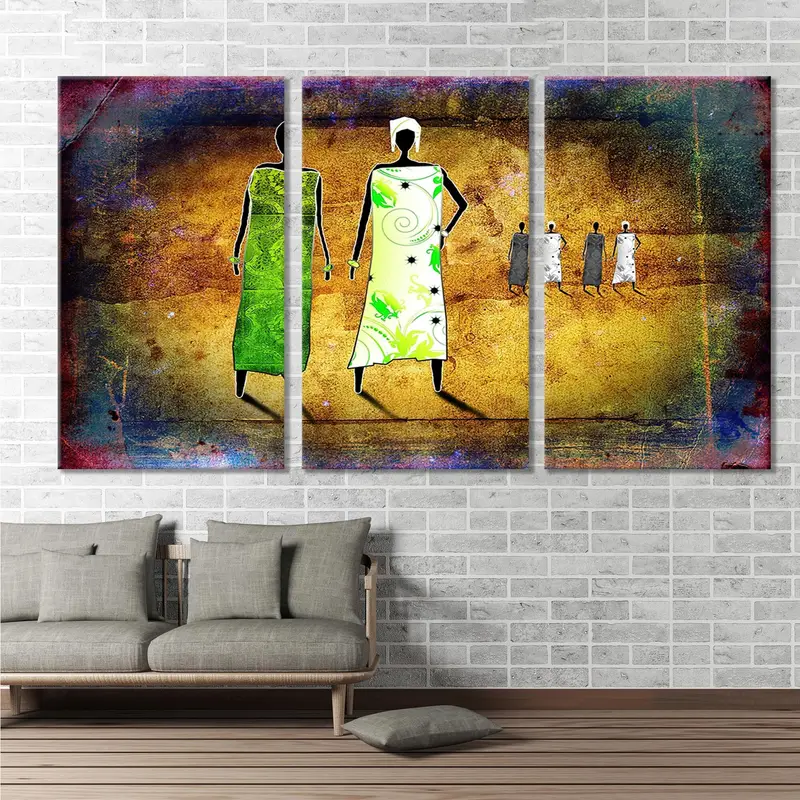 Africa Painting, Print on Canvas, Africa Wall Decor, African Art Canvas, Africa America Art, Afrocentric Canvas Wall Art, Tribal Wall Art - 1