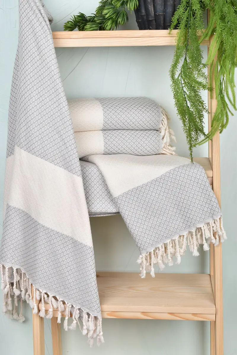 Xmas Gifts, Organic towel, Quick-drying peshtemal towel for poolside, Personalized Turkish Towel, Bridesmaid Gift Towel, 70x36 Linen Diamond Towel - 6