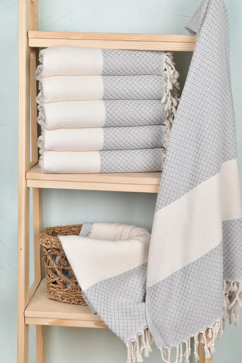 Xmas Gifts, Organic towel, Quick-drying peshtemal towel for poolside, Personalized Turkish Towel, Bridesmaid Gift Towel, 70x36 Linen Diamond Towel - 3