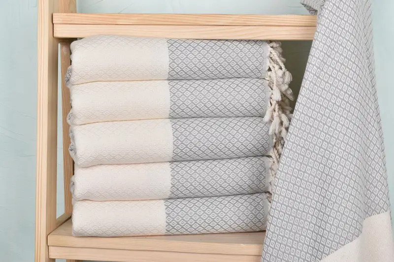 Xmas Gifts, Organic towel, Quick-drying peshtemal towel for poolside, Personalized Turkish Towel, Bridesmaid Gift Towel, 70x36 Linen Diamond Towel - 2