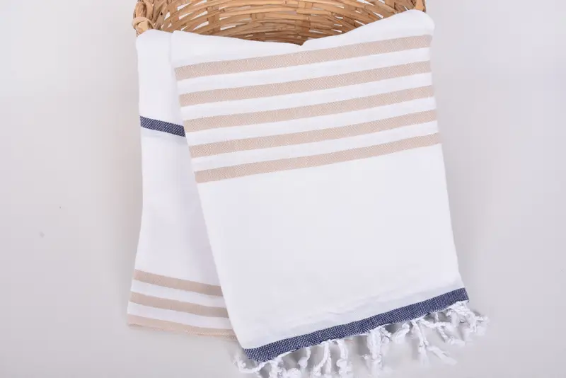 Monogrammed Beach Towel, 70x40 Cotton Striped Towel, Anniversary Gift For Her, Best Wedding Gift, Bachelorette Party Gift, Monogram Turkish Towel - 5