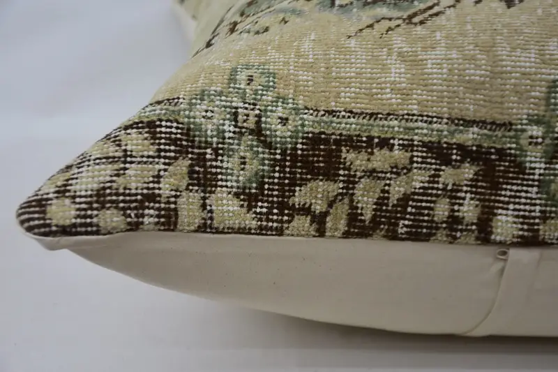Vintage Pillow, Pillow for Sofa, Ethnical Kilim Rug Pillow, 32x32 Beige Cushion Cover, Handmade Rug Seat Cushion Case, Pillow - 6