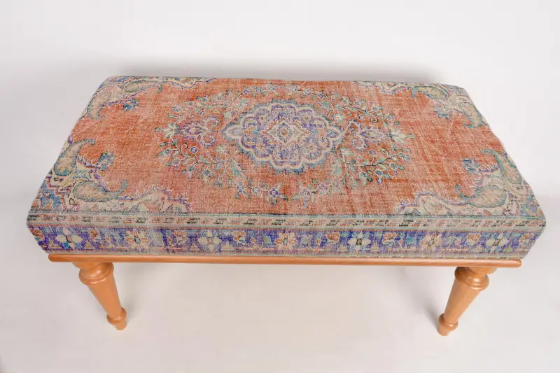 Modular Sofa Set with Kilim-Inspired Wool Blend, Ottomans