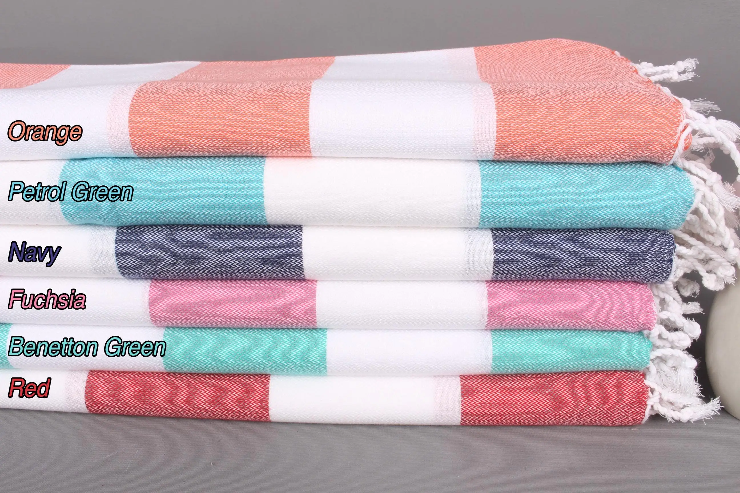 Striped Hand Towel Cotton Organic/Recycled, 24x40 Inches - 1
