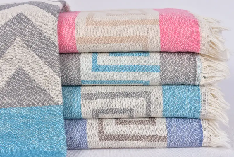 70x36 Cotton Geometric Towel, Turkish Bath Towel Set, Quick-dry towel, Housewarming Gift, House Warming Gift, Unique Wedding Gift, Wedding Favors - 1