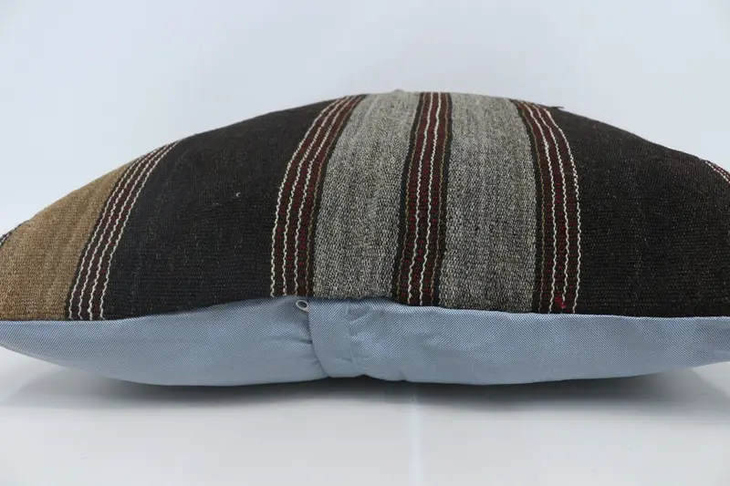 Antique Pillows, Cushion Cover, Ethnical Kilim Rug Pillow, Gift Pillow, 28x28 Brown Cushion Case, Pattern Throw Cushion - 5