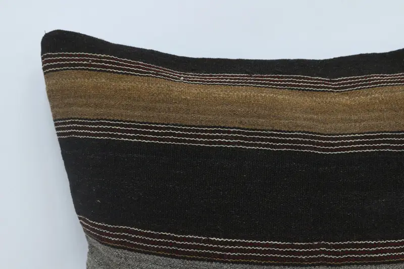 Antique Pillows, Cushion Cover, Ethnical Kilim Rug Pillow, Gift Pillow, 28x28 Brown Cushion Case, Pattern Throw Cushion - 2