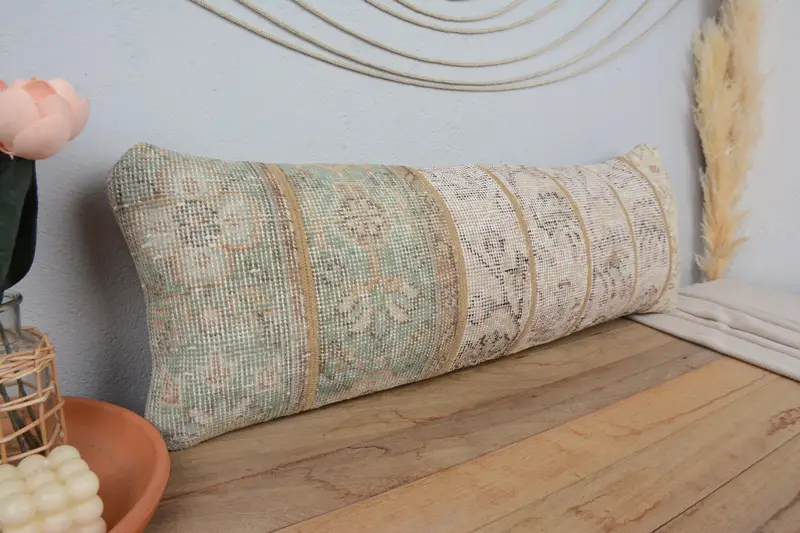 Interior Designer Pillow, Cushion Case, 12x36 Beige Cushion Cover, Gift Pillow, Yoga Cushion Case, Nautical Throw Pillow, Turkish Kilim Pillow - 1