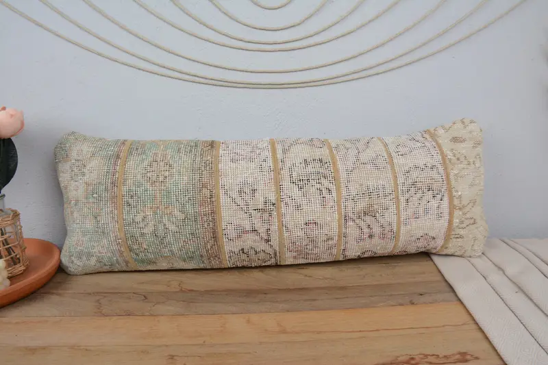 Interior Designer Pillow, Cushion Case, 12x36 Beige Cushion Cover, Gift Pillow, Yoga Cushion Case, Nautical Throw Pillow, Turkish Kilim Pillow - 2
