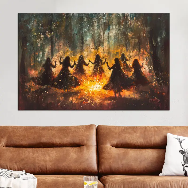 Bezaubernde, gotische, surreale, abstrakte, tanzende Mädchen-Leinwand