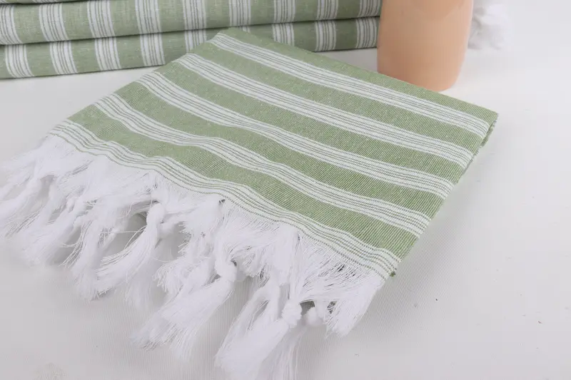 Luxury Turkish peshtemal beach towel, Unique Gift, 70x40 Cotton Striped Towel, Cute Beach Towel, Travel towel, Bridal Shower Favors, Gift For Him - 5
