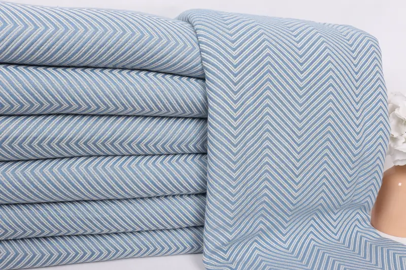 Organic Beach Blanket, Bedspread, Bridesmaid Gifts, Wedding Anniversary Gift, 92x80 Cotton Striped Towel, Throw Blanket, Valentines Day Gift - 3