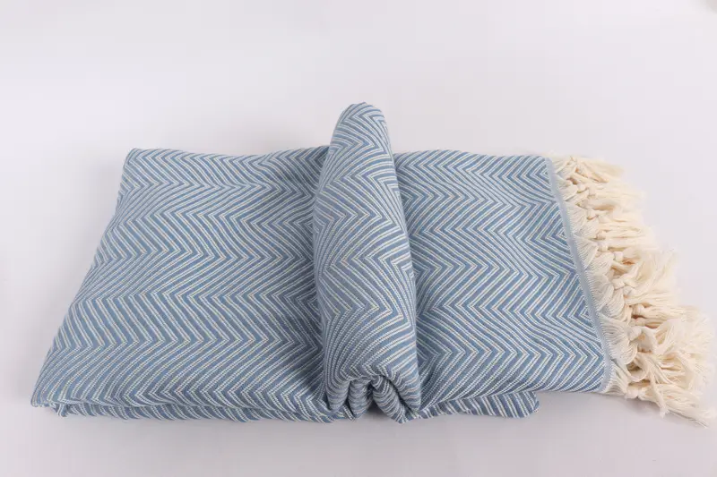 Organic Beach Blanket, Bedspread, Bridesmaid Gifts, Wedding Anniversary Gift, 92x80 Cotton Striped Towel, Throw Blanket, Valentines Day Gift - 12