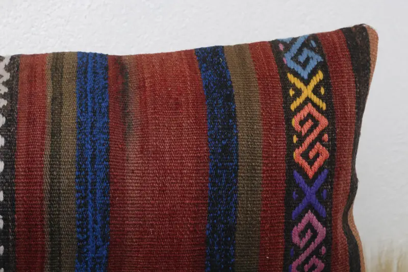 Throw Kilim Pillow, Pillow for Sofa, 12x24 Brown Pillow, Boho Throw Cushion Case, Pillow, Vintage Throw Cushion, Vintage Kilim Throw Pillow - 5