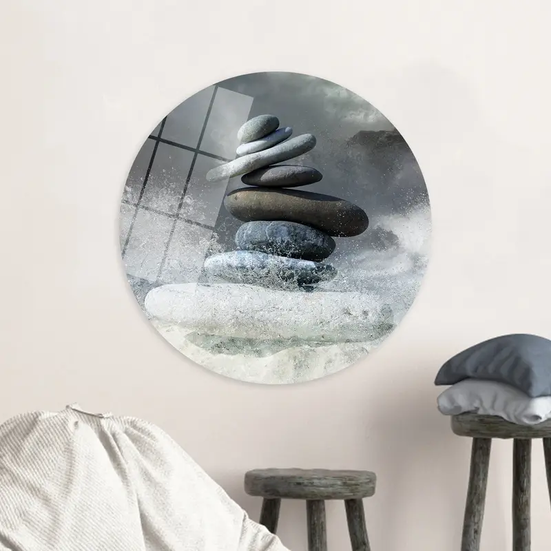 Elegant Canvas: Rock Balance Meditation Art Print