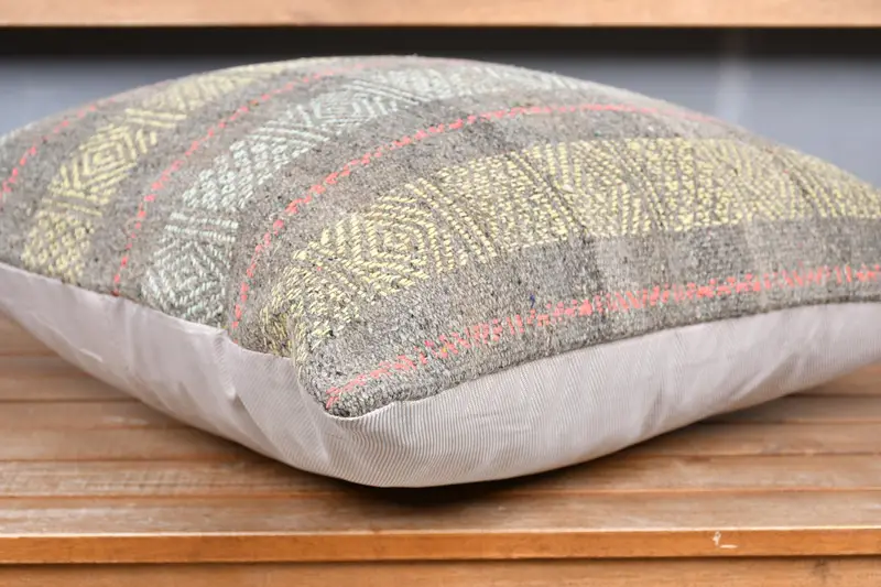 Luxury Pillow Case, 20x20 Yellow Pillow, Vintage Pillow, Boho Pillow, Wholesale Pillow, Kilim Cushion Sham, Pillow Sham, Retro Cushion Cover - 4