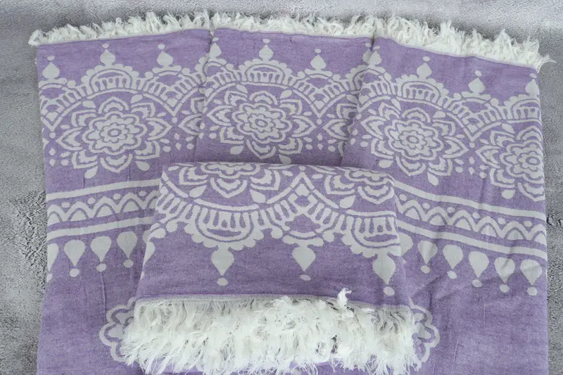 Bridesmaid Gifts Personalized, Custom Wedding Gifts, Cotton towel, Organic Cotton Towel, 74x36 Cotton Floral Patterned Towel, Sand-resistant towel - 5