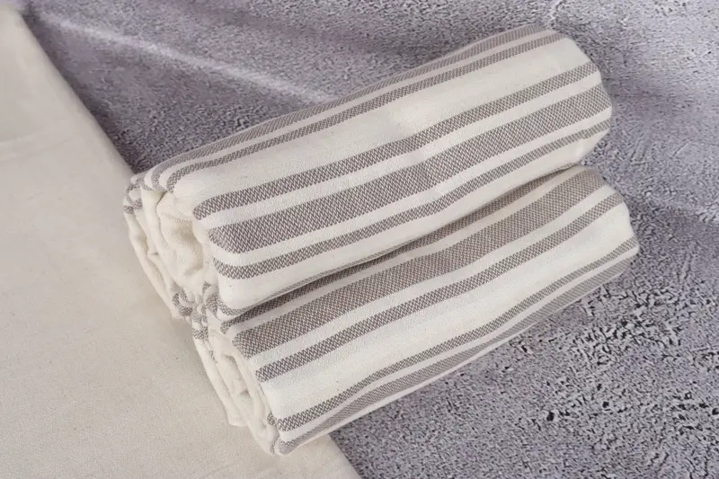 Bridesmaid Gift, First Wedding Anniversary Gift, Birthday Gift, Spa Towel, 70x40 Linen Striped Towel, Turkish Towel Beach, Beach Towel Bulk - 7