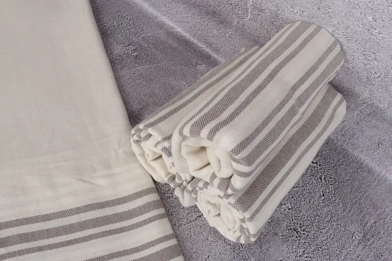 Bridesmaid Gift, First Wedding Anniversary Gift, Birthday Gift, Spa Towel, 70x40 Linen Striped Towel, Turkish Towel Beach, Beach Towel Bulk - 8