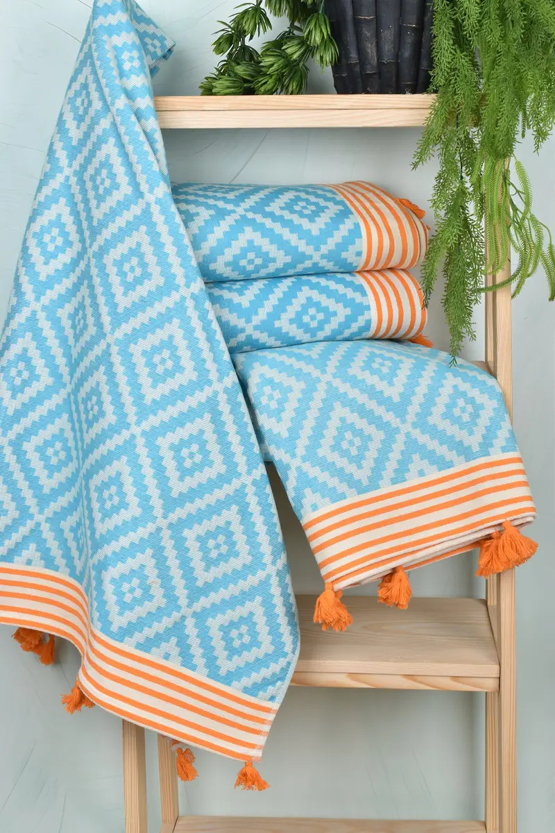 Peshtemal Towel USA, 70x40 Cotton Kilim Towel, Custom Wedding Gifts, Cute Beach Towel, Pool Towels, Turkish towel, Cotton towel, House Warming Gift - 6