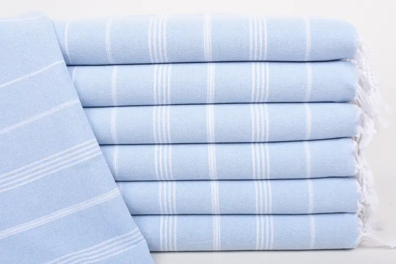 Wedding For Favor Baby Blue Striped Dish Towel, 38x18 Inches