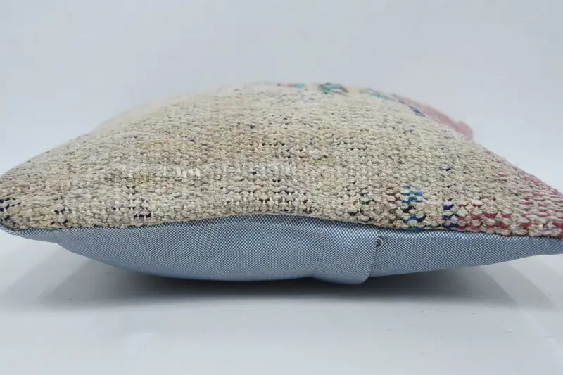 Comfy Throw Cushion Case, Boho Pillow Sham Cover, Ethnical Kilim Rug Pillow, Sustainable Pillow Cover, Vintage Pillow, Pillow, 12x12 Blue Pillow - 5