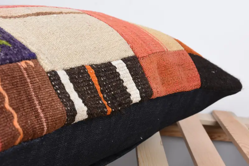 Pillow Cover, Turkish Kilim Pillow, Vintage Pillow, 16x24 Beige Pillow Sham, Pillow for Sofa, Vintage Kilim Pillow Cushion - 7