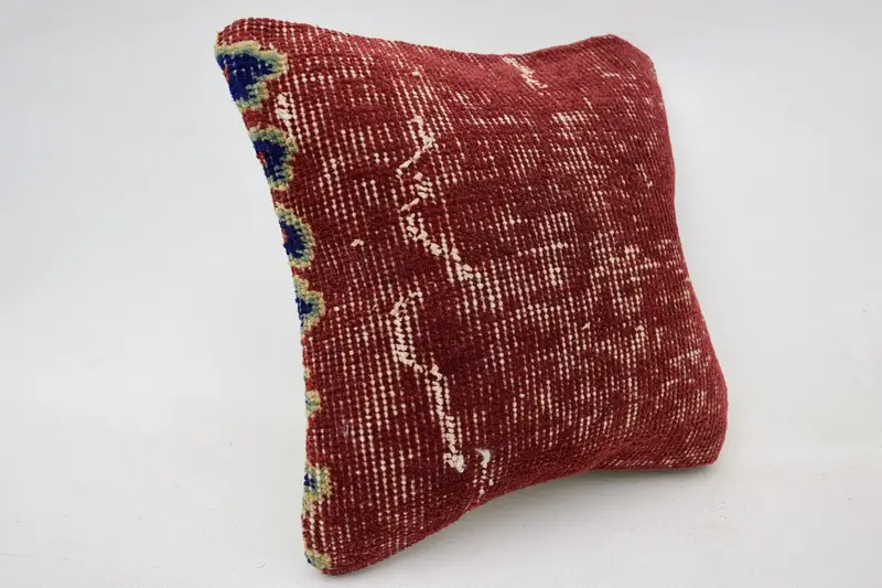 Chair Pillow Case, Kilim Pillow, Gift Pillow, Outdoor Patio Pillow Case, Cushion, 12x12 Red Cushion Cover, Boho Pillow, Ethnic Pillow Cover - 2