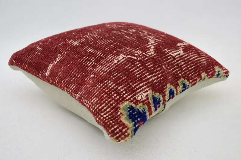 Chair Pillow Case, Kilim Pillow, Gift Pillow, Outdoor Patio Pillow Case, Cushion, 12x12 Red Cushion Cover, Boho Pillow, Ethnic Pillow Cover - 6